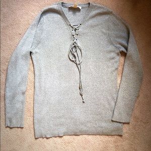 Michael Kors gray metallic sweater